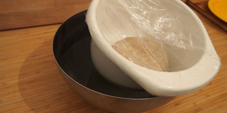 dough suspended in water